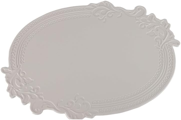 Oval Embossed Leather Placemat Retro Non-Slip Heat Insulation Western Table Mat