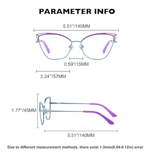Image of Blue Light Glasses Cateye Women Fake Eyeglasses Anti Eye Strain Computer Glasses Clear Lens
