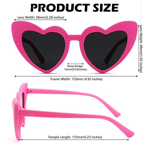 Pro Acme Heart Sunglasses for Toddler Girls,Polarized UV400 Protection Flexible Frame for Outdoor Play Age 3-12 Years4