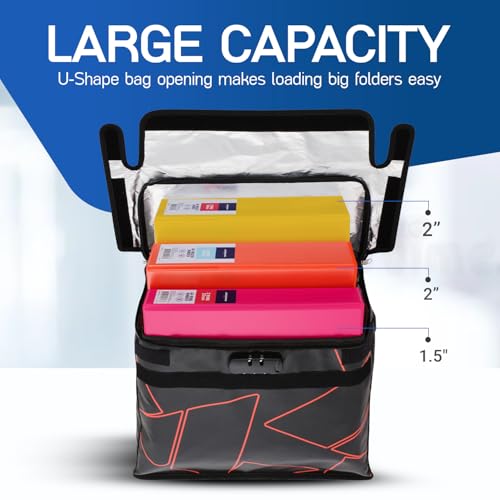 Fireproof and Waterproof Document Bag with Lock, 6200℉ Insulated, Patented Enclosed Flap Design, Heavy Duty Fire Safe Storage Box for Documents, Files & Valuables, 16"x12.6"x6.5"