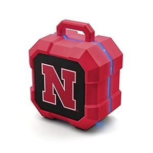 SOAR NCAA Shockbox LED Wireless Bluetooth Speaker, Nebraska Cornhuskers
