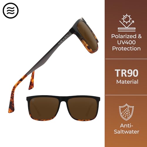 NEVEN Mackaye Women’s Polarized Sunglasses - Modern, Minimalist Rectangle Glasses - Trendy Fishing, Boating Shades for Men3