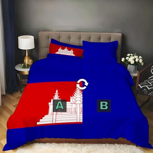 Housse de couette Cambodge 240x260 au design patriotique