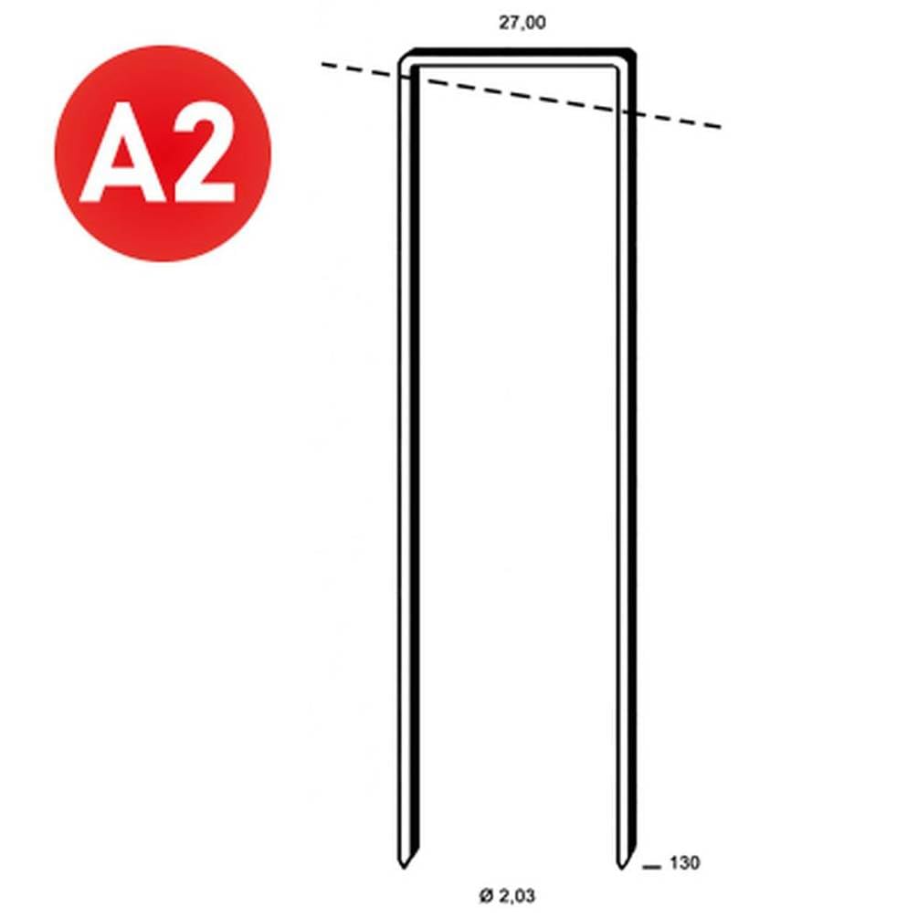 D-Work - 1 450 grapas (acero inoxidable, Wp-130-27x130x2.03 mm)