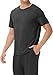 WiWi Men's T-Shirts Classic Soft Tee Lightweight Crew Neck Short Sleeves Pajama Rayon Sleep Shirt S-XXL, Charcoal Heather, Small