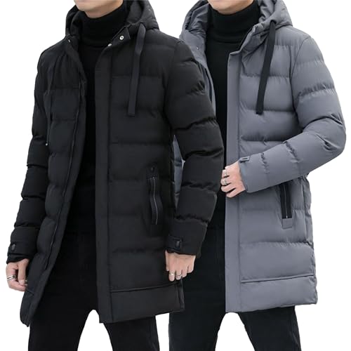 Chaqueta de hombre acolchada casual con capucha y cierre miniatura 1