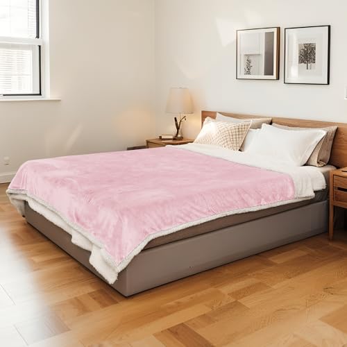 Electric Heated Blanket 72"x84" Full Size, Dual-Sided Flannel & Sherpa,