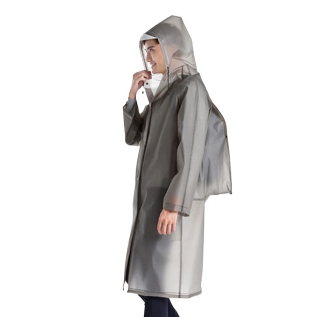 Chubasquero Chaqueta de Lluvia Impermeable Chubasquero Largo De EVA Para Exteriores Para Adultos, Chubasquero De Viaje Para Senderismo, Chubasquero Con Capucha Para Mujeres Y Hombres Poncho de Lluvia