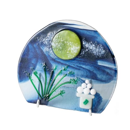 創作ステンドグラス工房 ビッグハウス フュージング「季節のミニ置きパネル お月見」