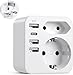 Produktbild Adapter England Deutschland Stecker, Reiseadapter UK mit 3 USB 1 USB C(3.4A), Reisestecker Stromadapter Steckdosenadapter Typ G für England Großbritannien Irland Dubai, Malediven
