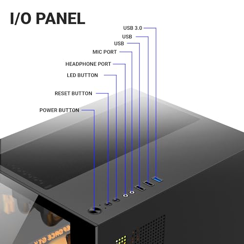 Image of Ant Esports Crystal Z2 Mid-Tower Computer Case /Gaming Cabinet - Black | Support Micro-ATX, Mini-ITX | Pre-Installed 3 ARGB Infinity Mirror Fans