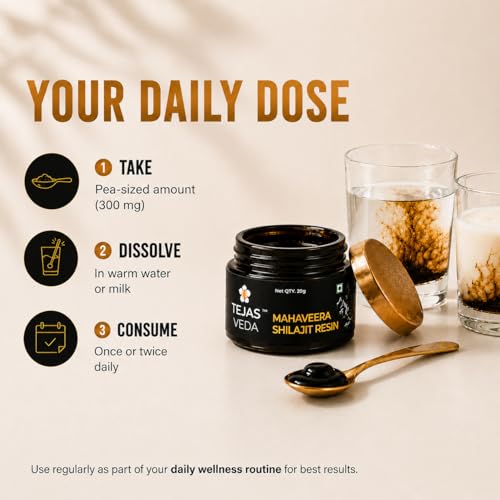 Image of Mahaveera Shilajit /Shilajeet Resin (20g) | Pure Himalayan Shilajit with Cordyceps, Ashwagandha & Safed Musli | 70% Fulvic Acid & 80 Minerals | Energy, Stamina, Strength & Vitality Support