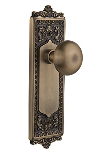 Crazy Deals Nostalgic Warehouse Egg & Dart Plate with New York Knob, Double Dummy, Antique Brass