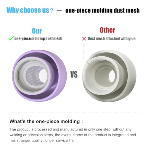 Image of 3 Pairs Replacement Ear Tips for AirPods Pro and 2nd Generation with Noise Reduction Hole, Silicone Ear Tips for AirPods Pro with Portable Storage Box and Fits in Charging Case (S /M /L, Lavender)