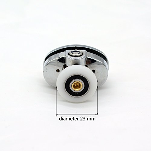Image of Set of 4 New Oval Singel Wheel Shower Door Rollers 23mm
