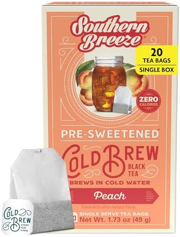 Southern Breeze Cold Brew Sweet Tea Peach Iced Tea 20 Tea Bags