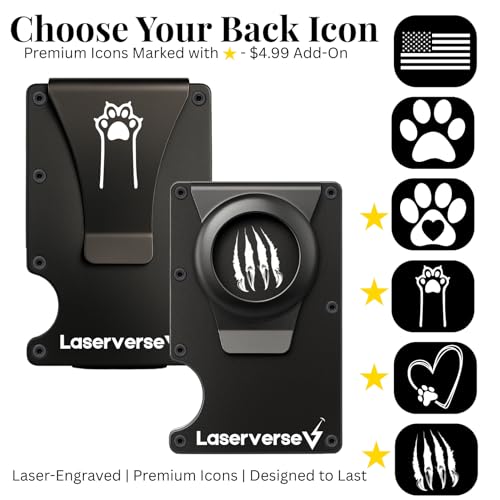 Custom Dog Wallet – Choose Dog Breed & Color – RFID Minimalist Wallet for Men – Gift for Dog Dad – Personalized Slim Metal Card Holder (Obsidian Black)3