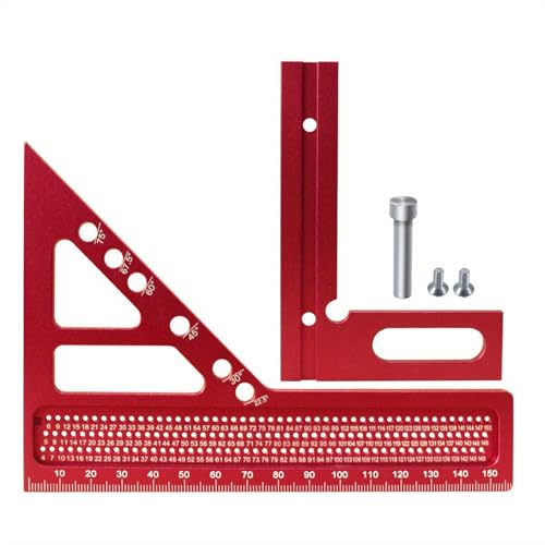 Aluminum Miter Triangle Layout Measuring Tool Measuring Ruler Woodworking Square Protractors 22.5-75 Degree Aluminum Square