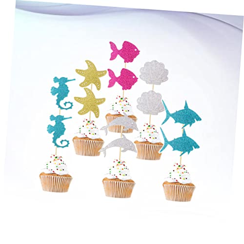 Gadpiparty 12 Pçs Decoração De Bebê Bolo De Frutas Topos De Bolo De Aniversário Palitos De Bolo Glit