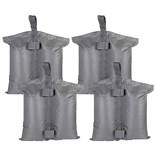 1ABOVE 4 Pack Sand Weight Bags for Gazebo, 600D Oxford Material Bags with Velcro Straps for Tent, Umbrella, Trampoline, Canopy and Patio Shelters-Quick and Easy to Fit (GREY)