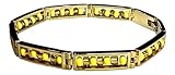 Generic Ilde de Oshun Bracelet in Stainless Steel 8.5''. BRACELETS MADE WITH SELECTED BEADS (Gold tone Oshun)