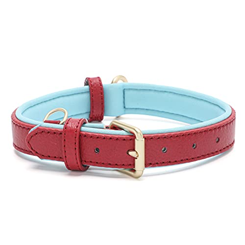 Tanpie Waterproof Leather Dog Collar for Small, Medium, and Large Dogs - Soft, Comfortable Fit for Puppies and Adult Dogs