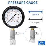 Zorplex Zestaw Tester Kompresji Silnika 0-21 Bar / 0-300 PSI z Manometrem i 4 Adapterami M10 M12 M14 M18, Miernik Ciśnienia Sprężania do Samochodów, Motocykli i Silników Benzynowych (Niebieski)