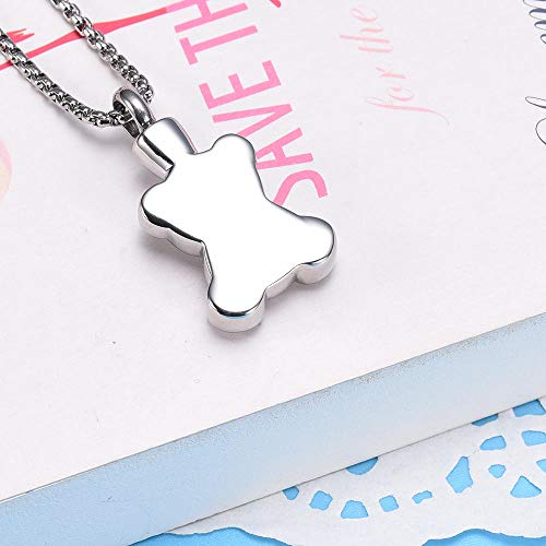 Collier urne de crémation ours en acier inoxydable durable pour cendres - 4