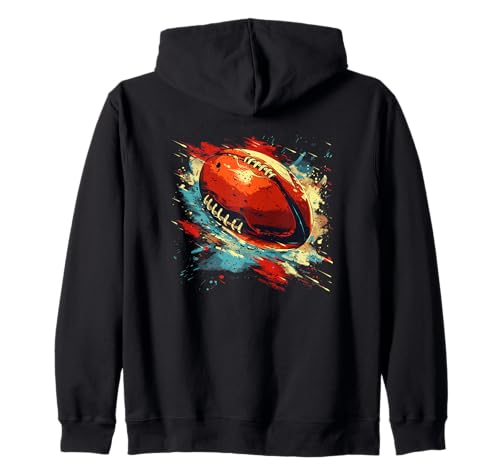 Streetart del balón de rugby Sudadera con Capucha