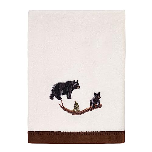 Avanti Linens - 3Pc Towel Set, Soft & Absorbent Cotton Towels (Black Bear Lodge Collection, Ivory) #TOP2