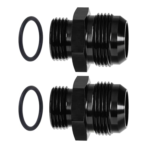 Image of EVIL ENERGY 16AN Flare to 12AN ORB Male Fuel Rail Adapter Fitting Black 2PCS