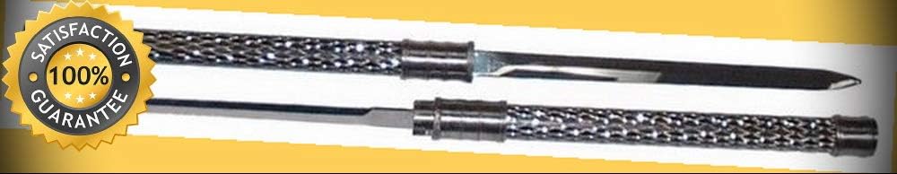 2 in 1 Black Double Bladed Ninja Sword Staff Spear Short perfect for cosplay outdoor camping