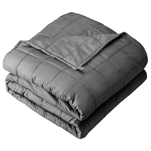 Bare Home Weighted Blanket Full or Queen Size 15lb (48″ x 72″) for Adults – All-Natural 100% Cotton – Premium Heavy Blanket Nontoxic Glass Beads (Grey, 48″x72″)