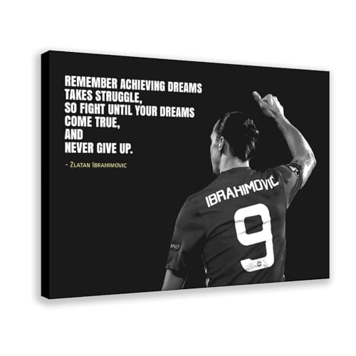 Toile Zlatan Ibrahimovic poster de football encadré pour déco bureau salon
