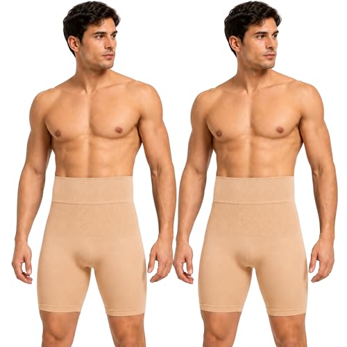 Image of Men's High Waist Tummy Control Shapewear Men's Compression Shapewear Trunk Comfortable Stretchy Body Shaper Tummy Tucker Breathable Support Underwear for Gym Office