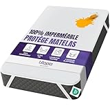 Protège Matelas Imperméable Utopia Bedding   160x200 cm, Housse de Matelas Respirante Certifiée Oeko Tex avec Sangles Élastiques aux Coins, Ajustement Parfait, Protection Contre l'Incontinence, Blanc
