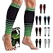 NEWZILL Compression Calf Sleeves (20-30mmHg) for Men & Women - Perfect Option to Our Compression Socks - for Running, Shin Splint, Medical, Travel, Nursing, Cycling (L/XL, i-Black/Green)