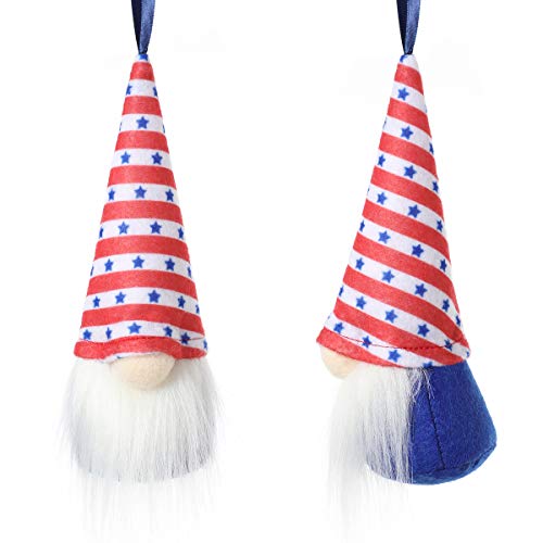 4Th Of July Gnome Independence Day Hanging Ornaments Set Of 10, Patriotic Gnomes Decorations Handmade Plush Veterana Day Gift Elf Home Wall Decor #TOP3