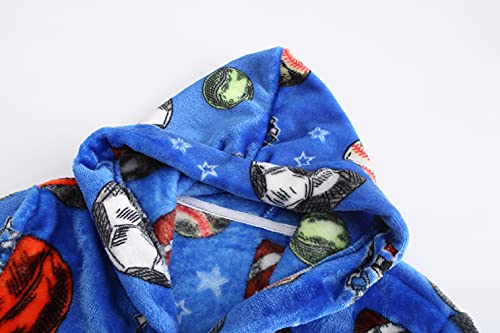 Image of Girls Fleece Robe Boys Hooded Bathrobe Soft Flannel Robe For Kids