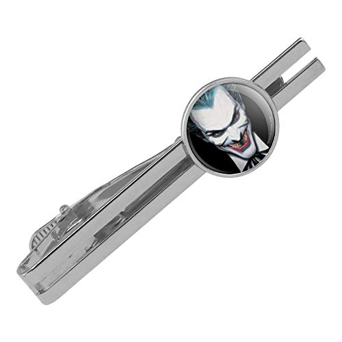 GRAPHICS & MORE Batman Alex Ross Joker Head Round Tie Bar Clip Clasp Tack Silver Color Plated