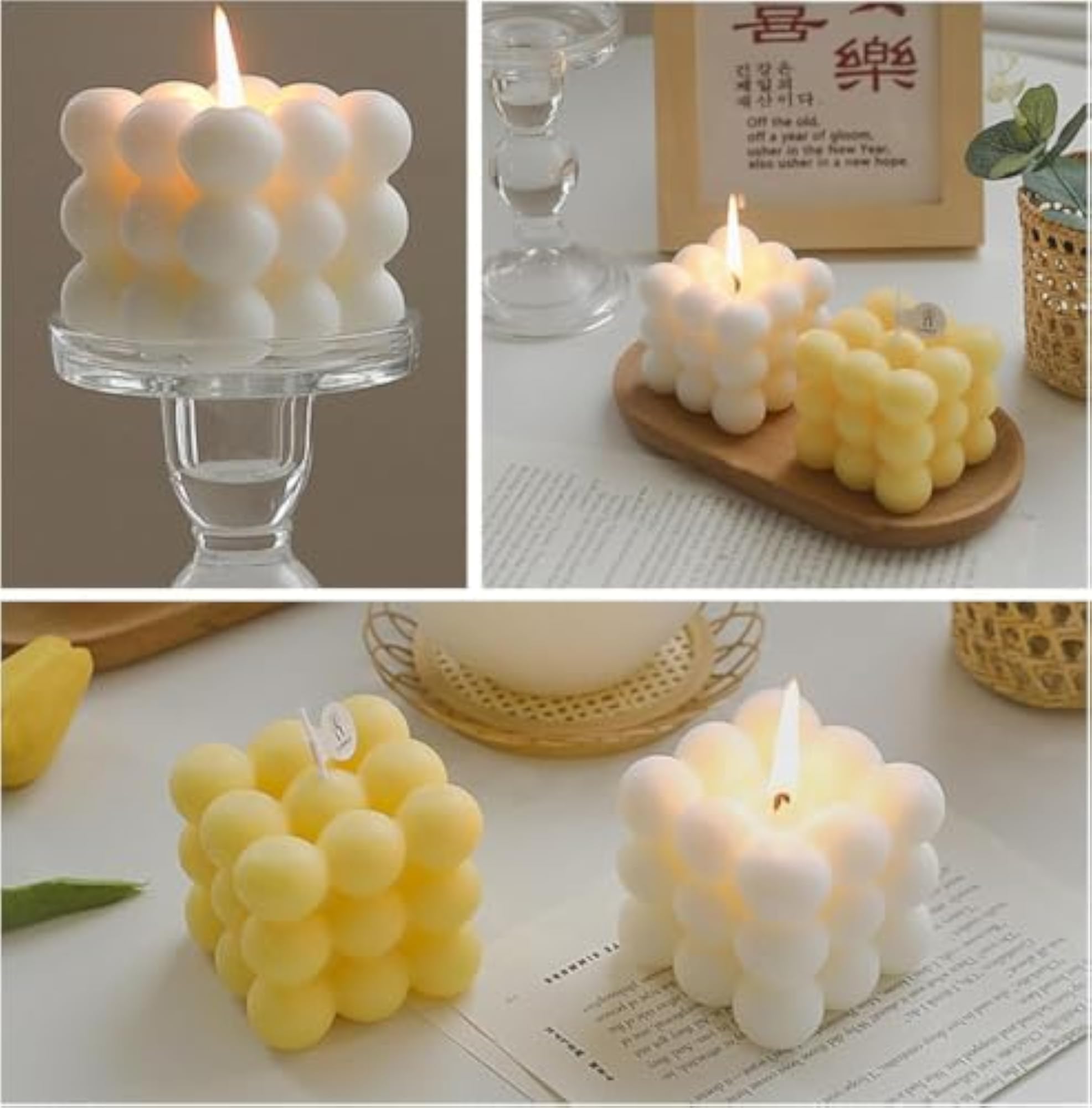 Scented Bubble Cube Candles, Aromatherapy Decorative Room Decor