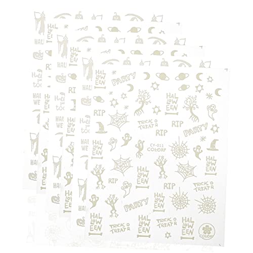 Beatifufu 6hojas Pegatinas Fluorescentes Para Uñas De Halloween De Calcomanías Autoadhesivas Para Decoración De Uñas Efecto Brillante La Oscuridad Accesorios De Manicura Para Fiestas y