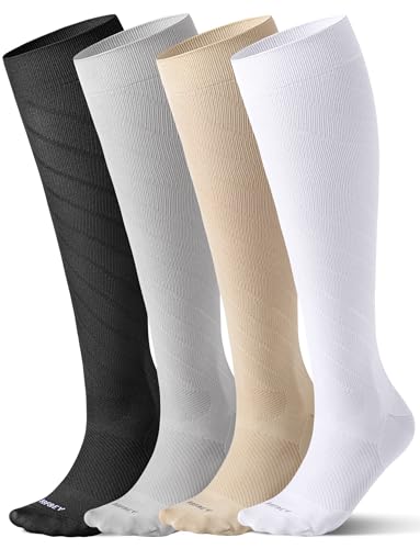 Bbfrey Seamless Moderate Compression Socks for Women & Men 15-20 mmHg - Knee High Support for...