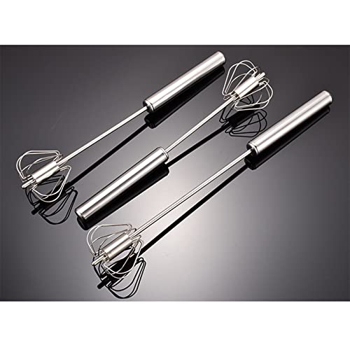 Batidor de Huevos Manual de Acero Inoxidable, Prensa para batir Crema, Varilla agitadora giratoria semiautomática para Cocina