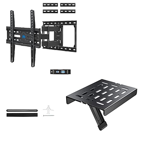 Mounting Dream MD2380-24K Full Motion TV Wall Mounts for 26-55 Inch TVs, VESA 400x400mm, MD5605 Adjustable TV Top Shelf Mount Holder for Fire TV, Apple TV, Roku 3 Streaming Media Box
