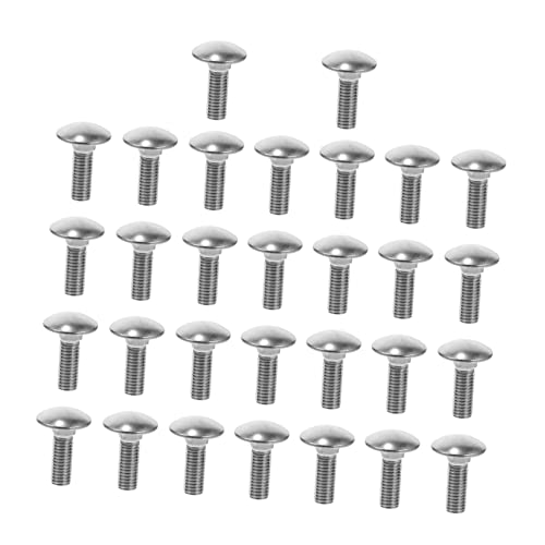 FUNOMOCYA Set of 30 Stainless Steel Bolts Metric Bolts Round Head Square Neck for General Use and Wood to Metal Fixing