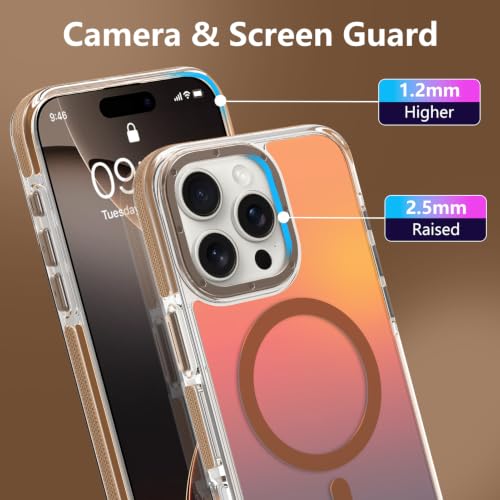 Image of Magnetic Case for iPhone 16 Pro Max [Compatible with Magsafe] [Cute Fashion Fluorescent Design] [1 Screen Protector] Slim Translucent Matte Case for iPhone 16 Pro Max 6.9 inch 2024, Desert