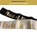 Bachelorette Sash Set (12 pcs) - Bride to Be Sash Bachelorette Party Decorations - Unique Bride and Bridesmaid Sashes for Bachelorette Party (Black, Gold Letters). Ideal Bridal Shower Supplies