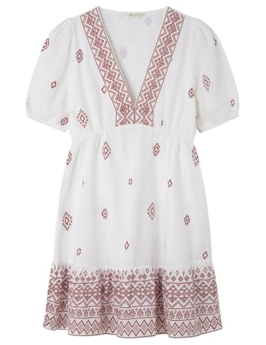 Robe courte Springfield col en V effet broderie fine pour femme