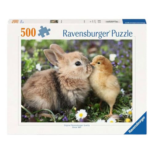 Ravensburger Puzzle 500 Teile Hase und Küken - Puzzle Erwachsene ab 14 Jahren, 49 x 36 cm, Puzzle für Erwachsene Tiere, Welpen-Kollektion, Geschenkideen
